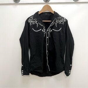 COOFANDY black and white western fancy embroidered shirt